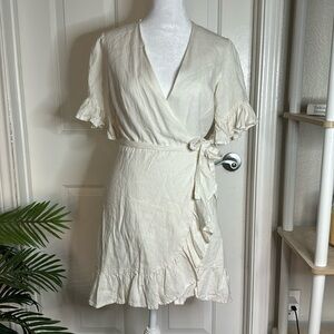 Wayf ruffle wrap dress